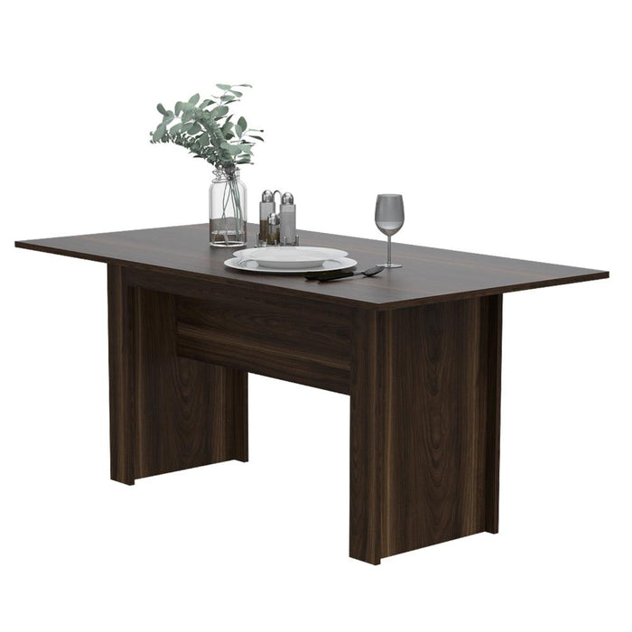 Mesa Para Comedor Celeste, Caoba, con Tres Estantes para Botellas, No incluye sillas