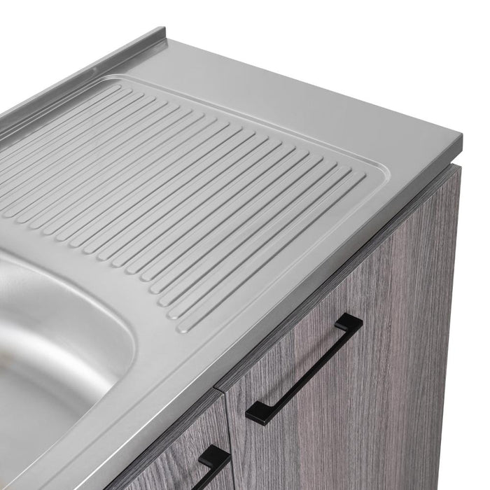 Gabinete Inferior Cantabria, Gris, Con Dos Puertas Batientes, Con Mesón Derecho  ZF