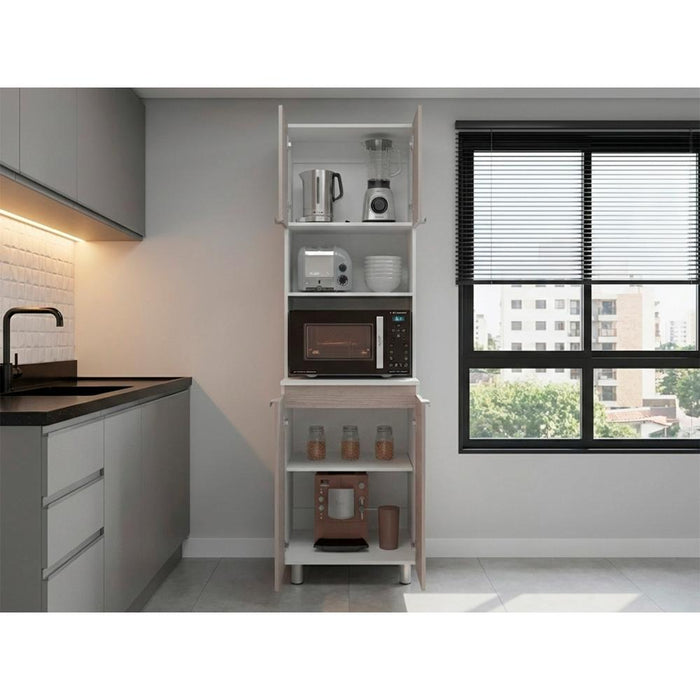 Módulo Microondas Diamante, Positano y Blanco, con Cuatro Puertas Batientes