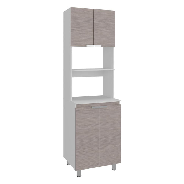 Módulo Microondas Diamante, Positano y Blanco, con Cuatro Puertas Batientes