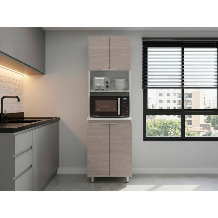 Módulo Microondas Diamante, Positano y Blanco, con Cuatro Puertas Batientes