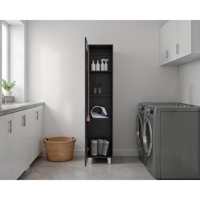 Mueble de Aseo Vinto, Nogal , Con colgador ee escobas ZF