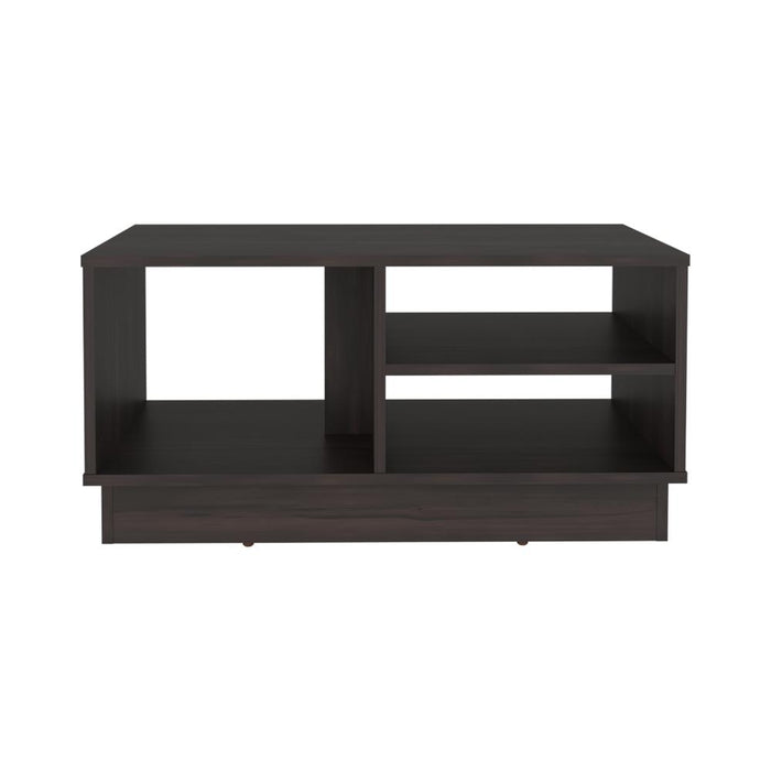Mesa de Centro Caoba, Kronos Nogal, con 3 Compartimentos de Fácil Instalación ZF