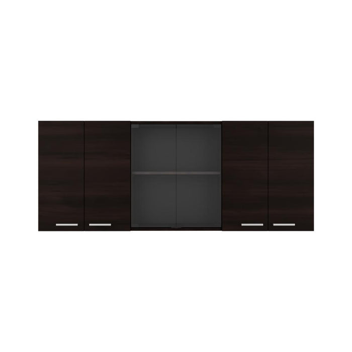 Gabinete Superior Vega, Kronos Nogal, con Cuatro Puertas Batientes y Dos Puertas en Vidrio ZF