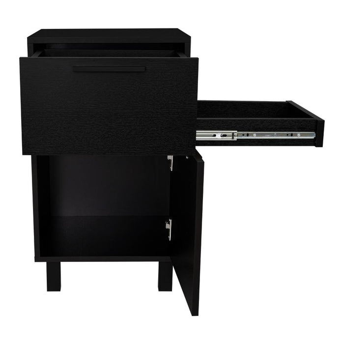 Mesa de Noche Secret, Wengue, con una Puerta y Cajón Secreto ZF