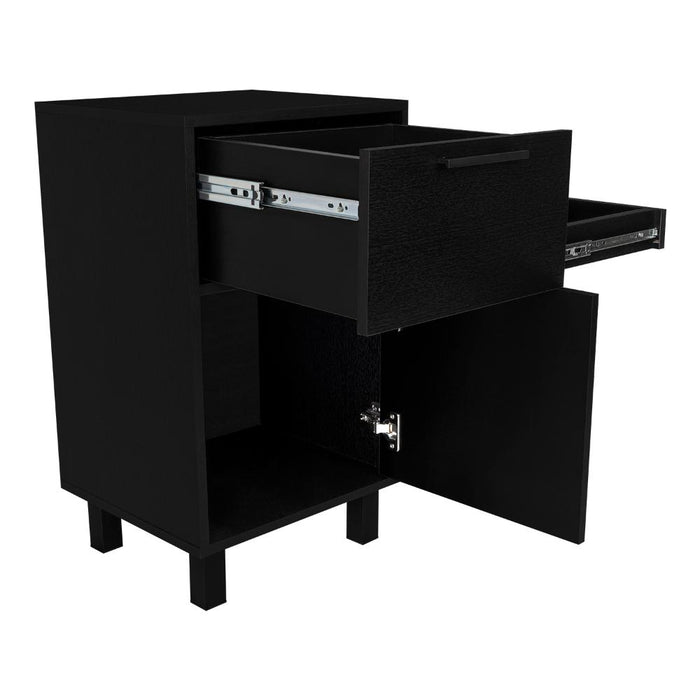 Mesa de Noche Secret, Wengue, con una Puerta y Cajón Secreto ZF
