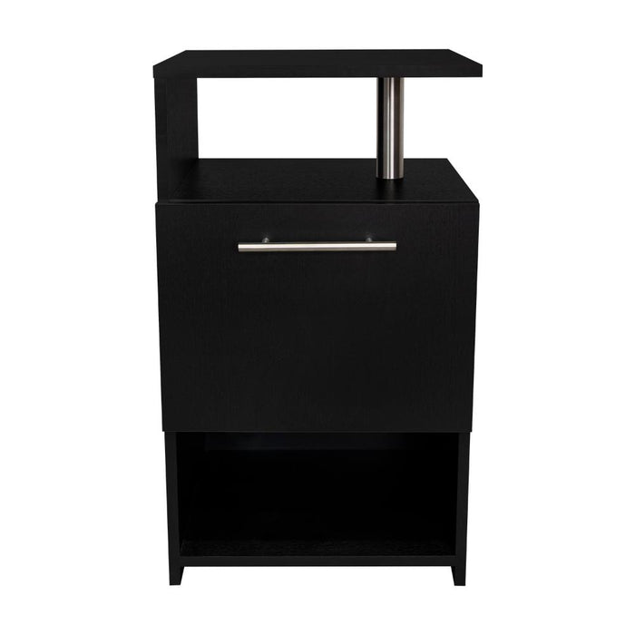 Mesa de Noche Alta Jena, Wengue, con cajon para guardar objetos