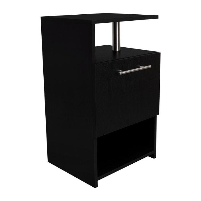 Mesa de Noche Alta Jena, Wengue, con cajon para guardar objetos