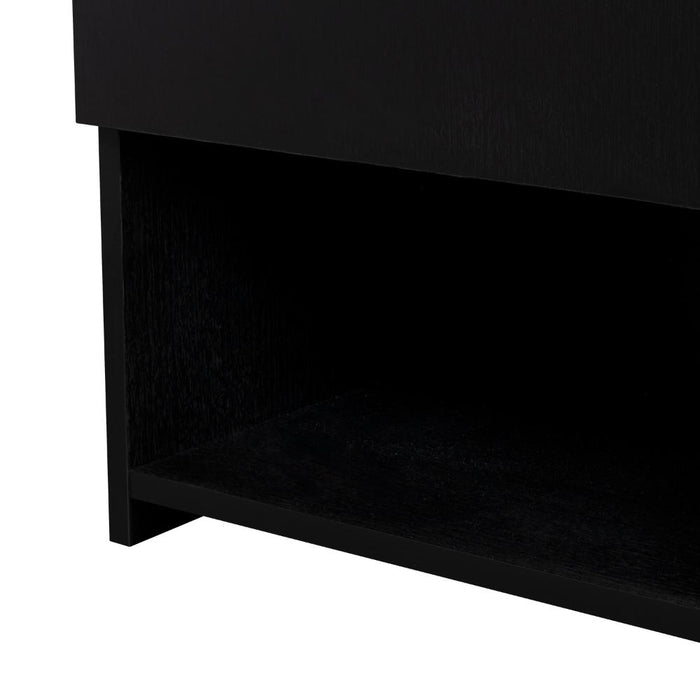 Mesa de Noche Alta Jena, Wengue, con cajon para guardar objetos