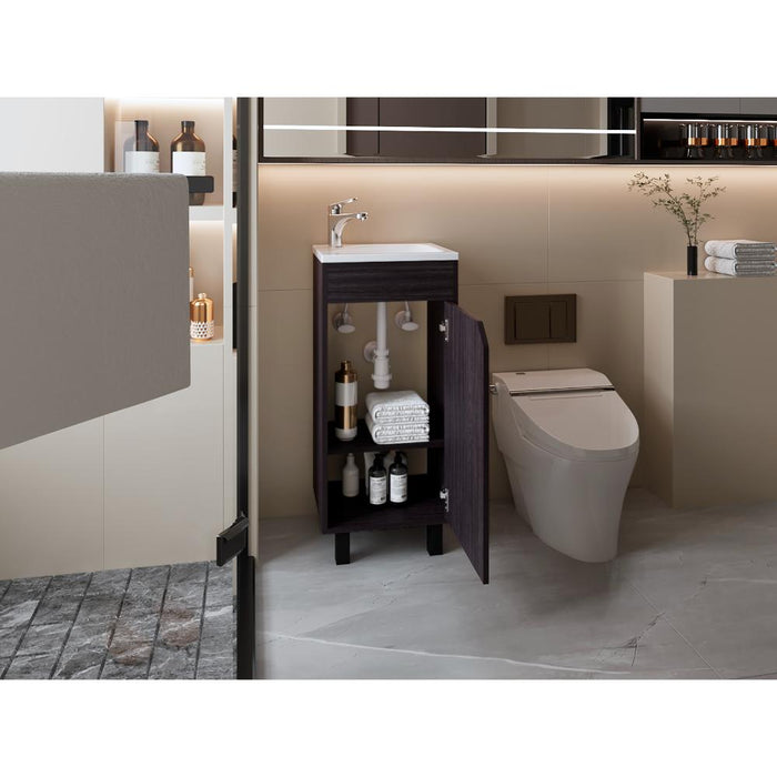 Mueble Para Lavamanos Betel, Wengue, Incluye Lavamanos Plastiglas Floresta 40