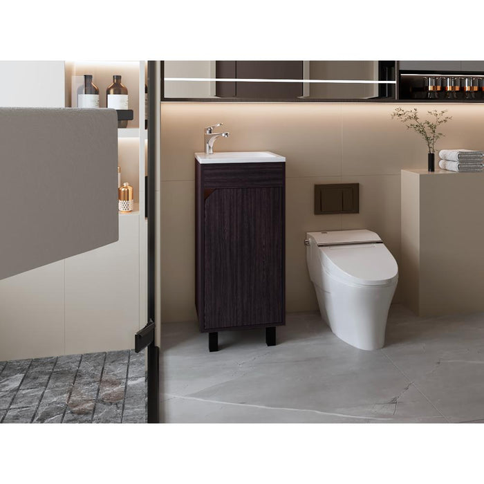 Mueble Para Lavamanos Betel, Wengue, Incluye Lavamanos Plastiglas Floresta 40