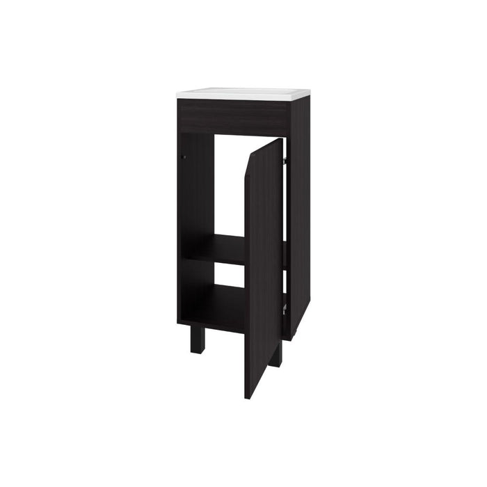 Mueble Para Lavamanos Betel, Wengue, Incluye Lavamanos Plastiglas Floresta 40