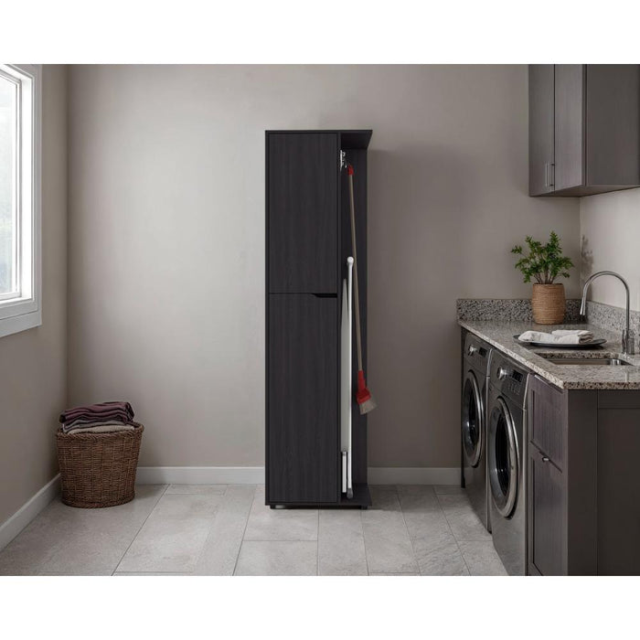 Mueble de Aseo Cruella, Wengue, Incluye colgador para escobas ZF