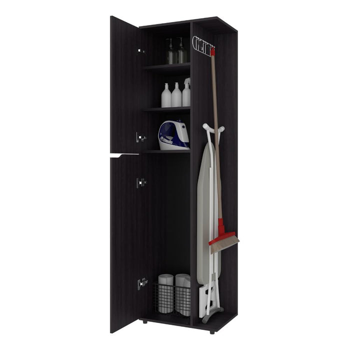Mueble de Aseo Cruella, Wengue, Incluye colgador para escobas ZF