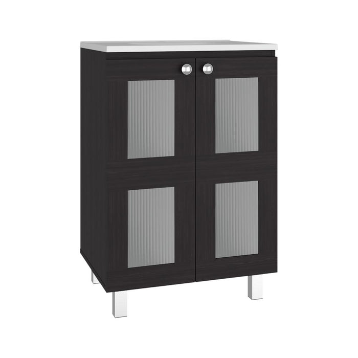 Mueble para Lavamanos Haysi, Wengue, dos puertas abatibles y entrepaño, incluye lavamanos ZF