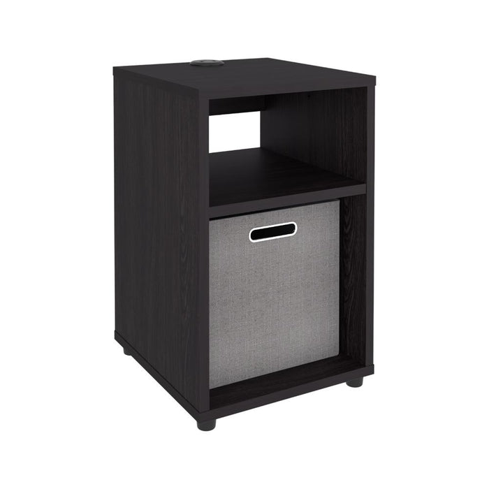 Mesa Auxiliar Mercer USB, Kronos Wengue, con Contenedor en Tela y Conector USB para tus Dispositivos ZF