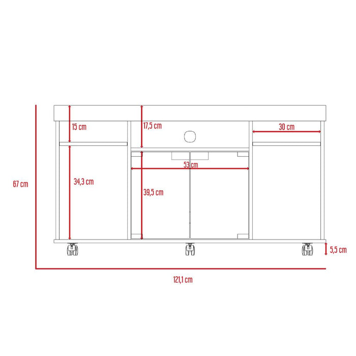 Mesa Para Tv Luxor, Wengue, con Espacio Para Televisor de Hasta 46 Pulgadas