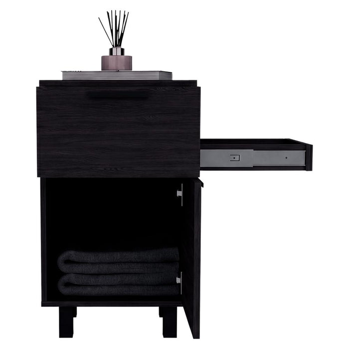 Mesa de Noche Secret, Kronos Wengue, con una Puerta y Cajón Secreto ZF