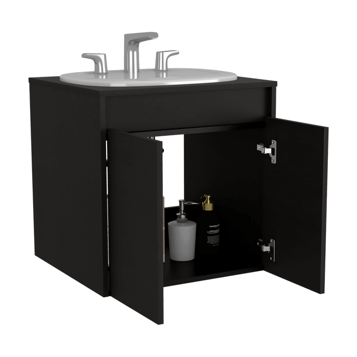 Mueble para Lavamanos Cascade, Wengue, con Espacio Para Ubicar Objetos de Aseo. No Incluye Lavamanos
