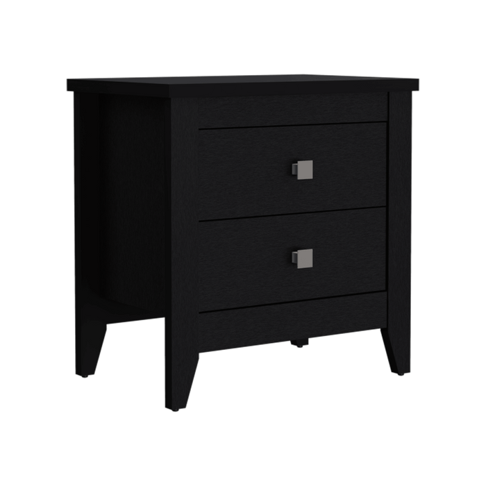 Mesa de Noche Dalot, Wengue, con Cajones y Diseño Moderno