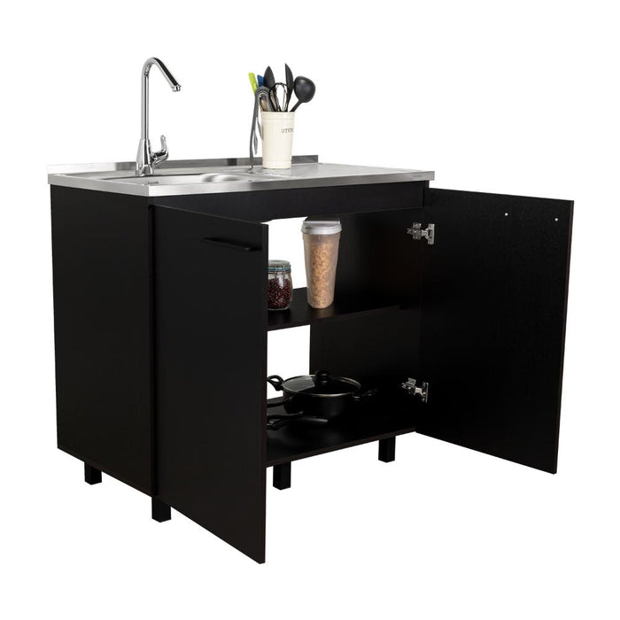 Gabinete Inferior Cantabria, Wengue, Ideal Para Espacio Reducidos ZF