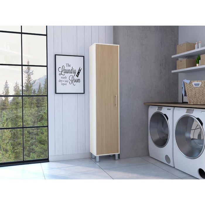 Mueble de Aseo Jalisco, Blanco, con Cuatro Entrepaños y Amplio Espacio de Almacenamiento