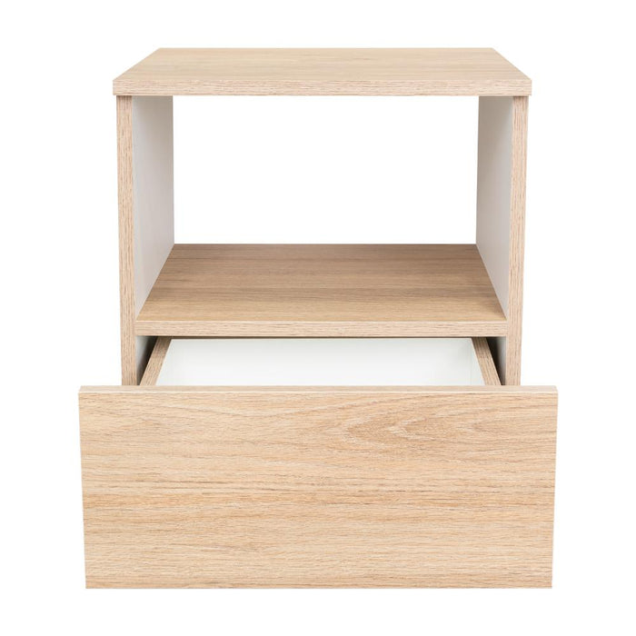 Mesa de Noche Camel, Rovere y Blanco