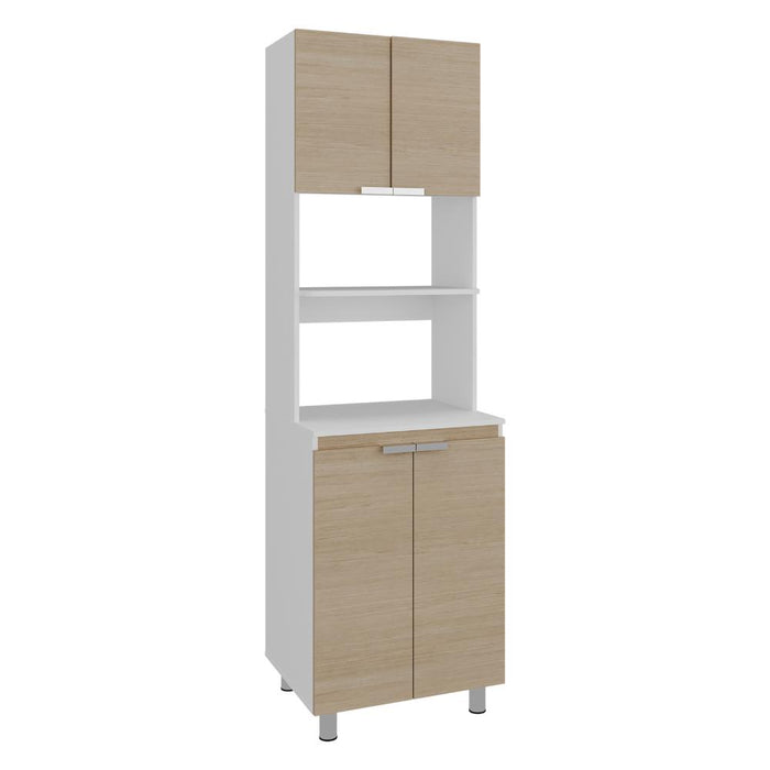 Módulo Microondas Diamante, Cartagena y Blanco, con Cuatro Puertas Batientes