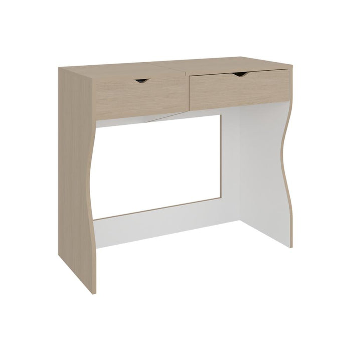 Mueble Tocador Perlak, Cartagena y Blanco, con Dos Cajones