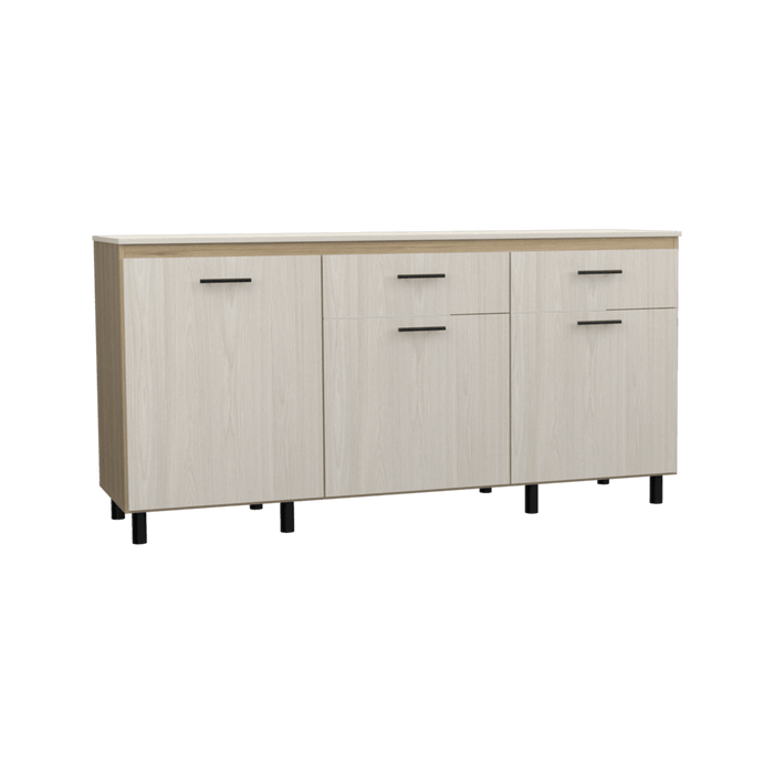 Gabinete Inferior Kazán 180, Beige y Nevado, con Gran Capacidad de Almacenamiento