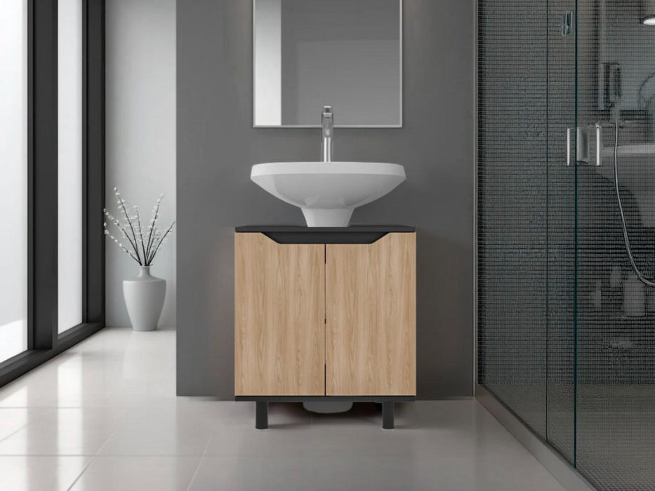 Mueble Para Lavamanos Marlo, Wengue y Fresno Europeo, No incluye Lavamanos
