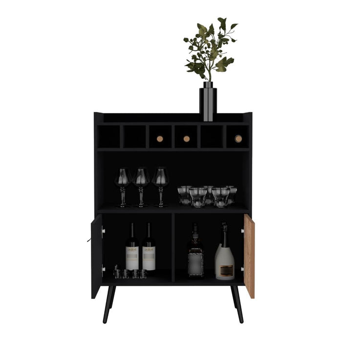 Bar Bajo Mirabella, Wengue y Miel, Con espacio para botellas de vino y copas