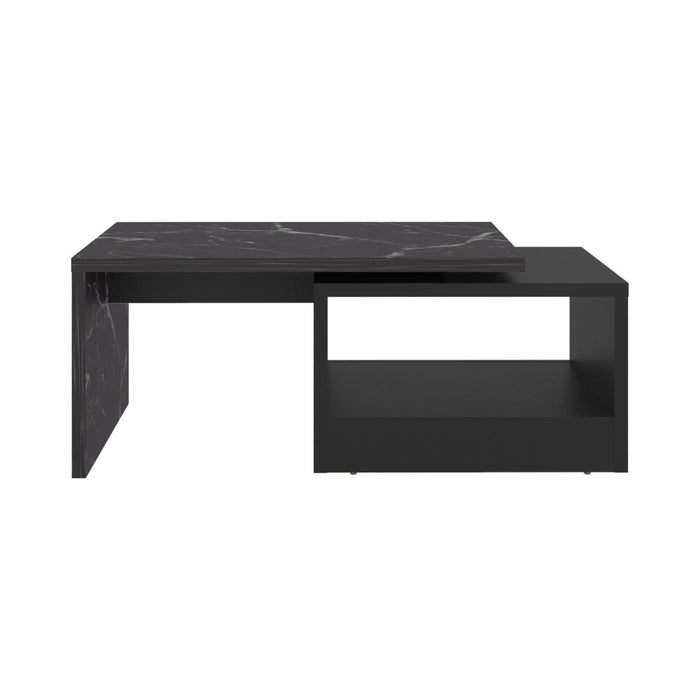 Mesa de Centro Wesley, Wengue y Mamba, Con espacio amplio para ubicar objetos