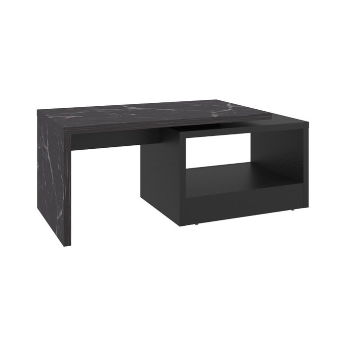 Mesa de Centro Wesley, Wengue y Mamba, Con espacio amplio para ubicar objetos