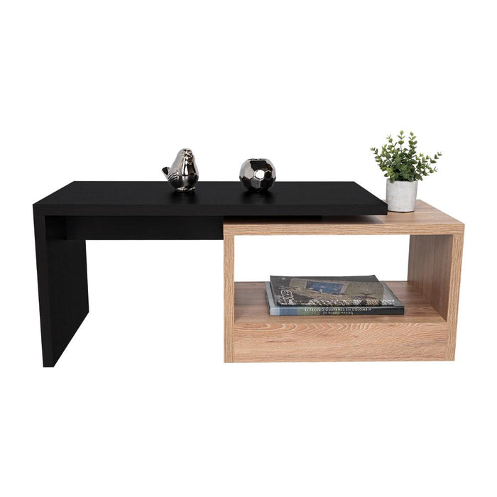 Mesa de Centro Wesley, Wengue y Fresno Europeo, con Amplio Espacio Ideal Para Ubicar Decoraciones