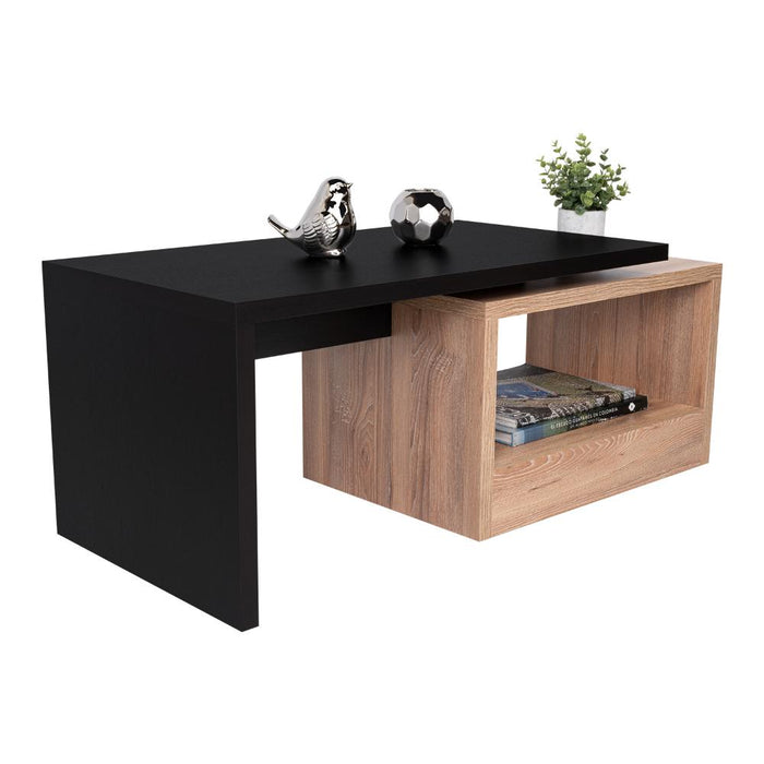 Mesa de Centro Wesley, Wengue y Fresno Europeo, con Amplio Espacio Ideal Para Ubicar Decoraciones