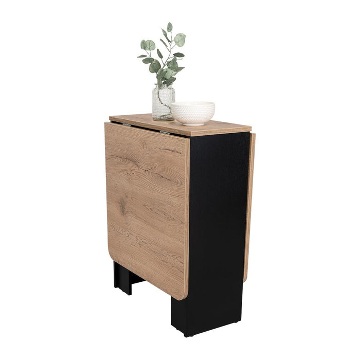 Mesa Auxiliar de Cocina Plegable Merida, Wengue y Fresno Europeo, con Amplia Superficie