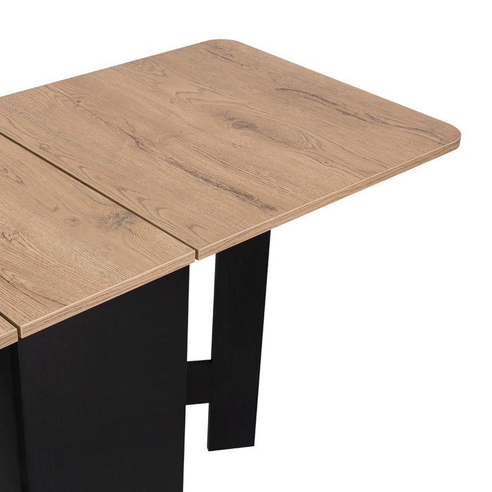 Mesa Auxiliar de Cocina Plegable Merida, Wengue y Fresno Europeo, con Amplia Superficie