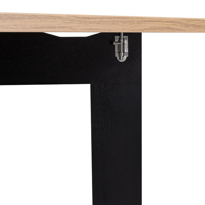 Mesa Auxiliar de Cocina Plegable Merida, Wengue y Fresno Europeo, con Amplia Superficie