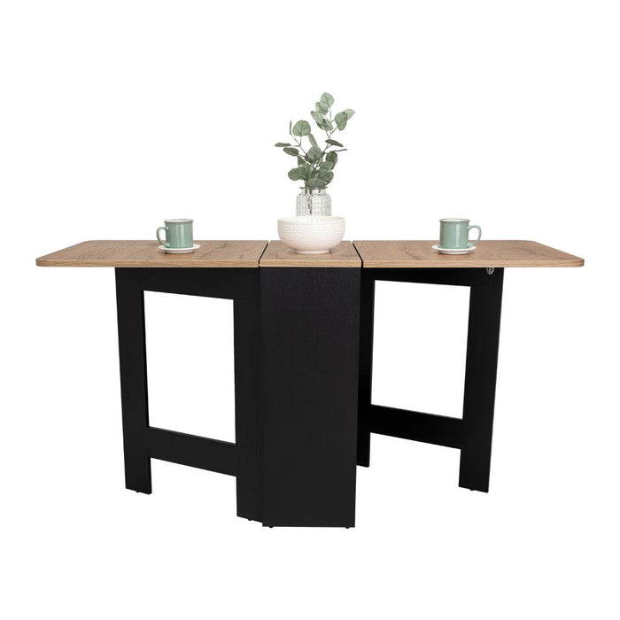 Mesa Auxiliar de Cocina Plegable Merida, Wengue y Fresno Europeo, con Amplia Superficie