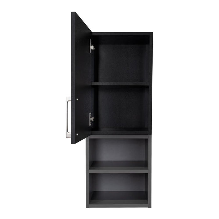 Gabinete de Baño Oporto, Wengue y Plata Oscuro, con espacio para guardar objetos de aseo personal