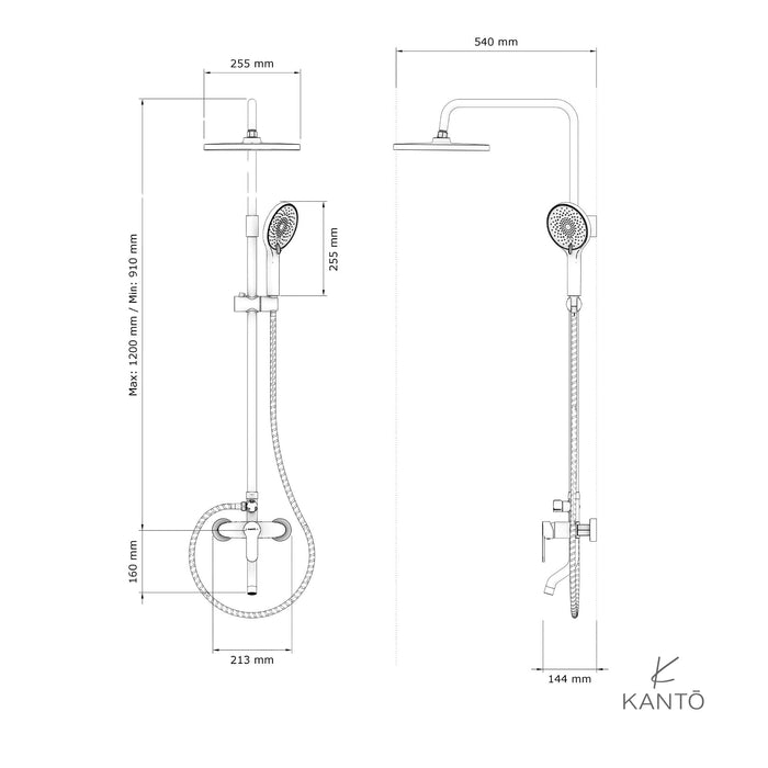 Columna de ducha Advance stainless steel marca Kanto