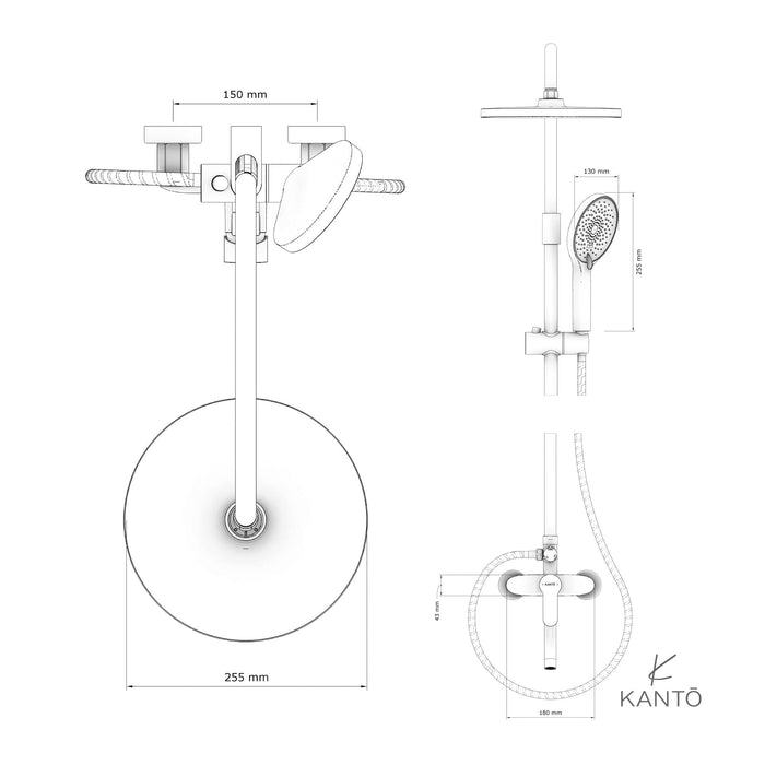 Columna de ducha Advance stainless steel marca Kanto