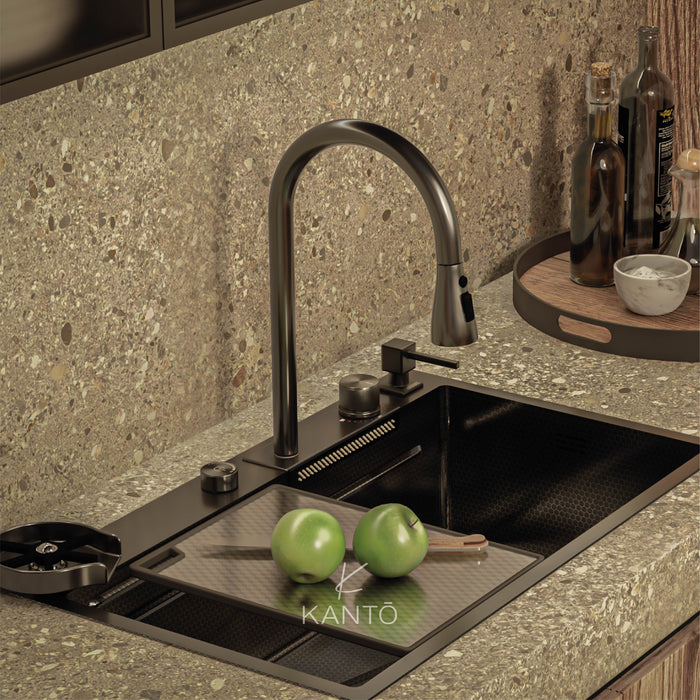 Lavaplatos brera de 75x46x22 en acero 304 color negro