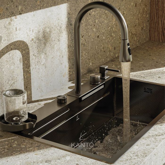 Lavaplatos brera de 75x46x22 en acero 304 color negro