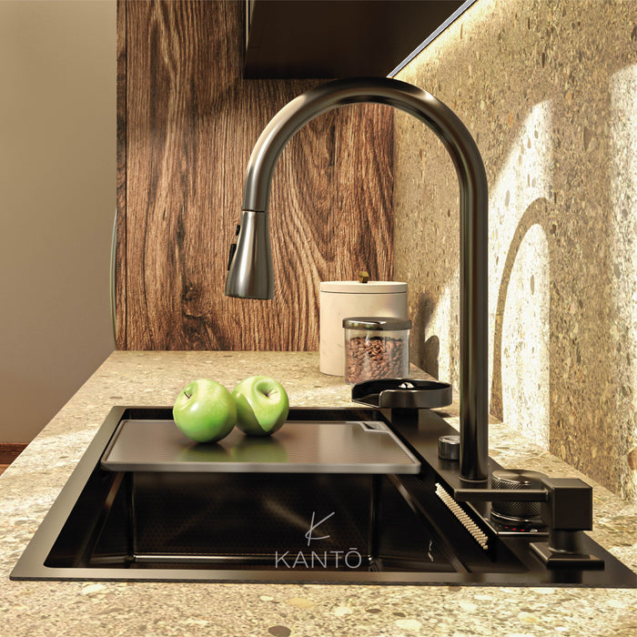 Lavaplatos brera de 75x46x22 en acero 304 color negro