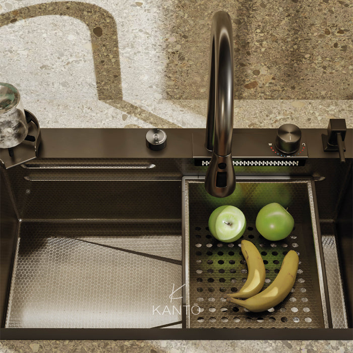 Lavaplatos brera de 75x46x22 en acero 304 color negro