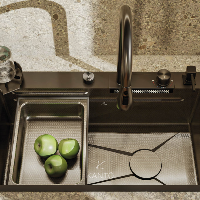 Lavaplatos brera de 75x46x22 en acero 304 color negro