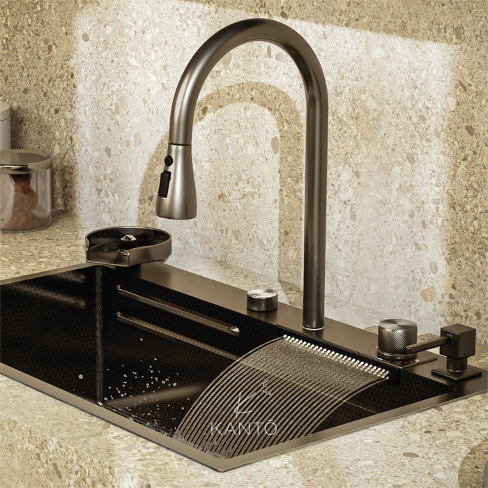 Lavaplatos brera de 75x46x22 en acero 304 color negro