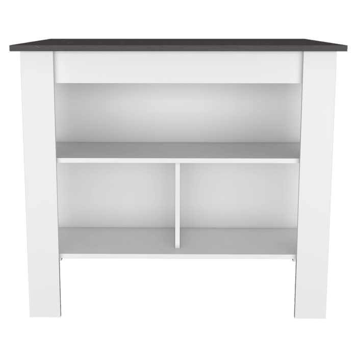 Barra de Cocina Cala, Blanco y Piedra, con Amplia Superficie En La Mesa ZF